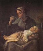 Jean Francois Millet, Woman feeding the children